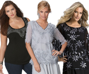 plus size beaded tops for evening wear