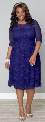Purple Lace Plus Size Dress